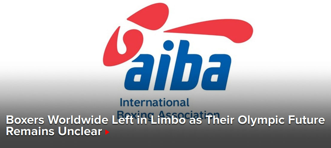 Schlagzeile auf der AIBA-Website, nachdem das IOC seine Entscheidung über das olympische Boxen zunächst verschoben hatte.