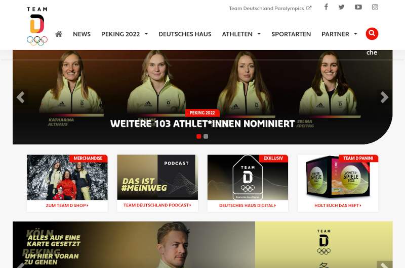 Die offizielle Website von  Team Deutschland.de